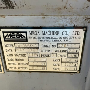 MEGA BS-400SA SEMI AUTOMATIC HORIZONTAL BANDSAW - Image 2